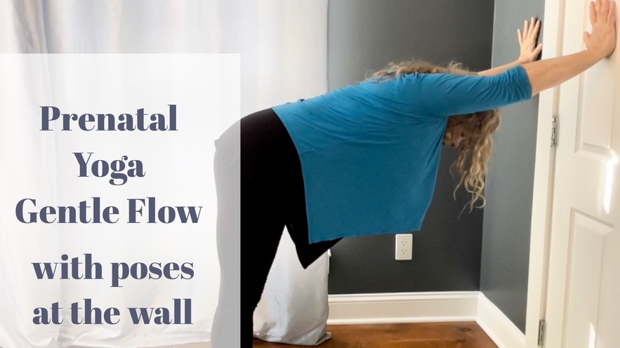 Prenatal Gentle Flow with poses at wall